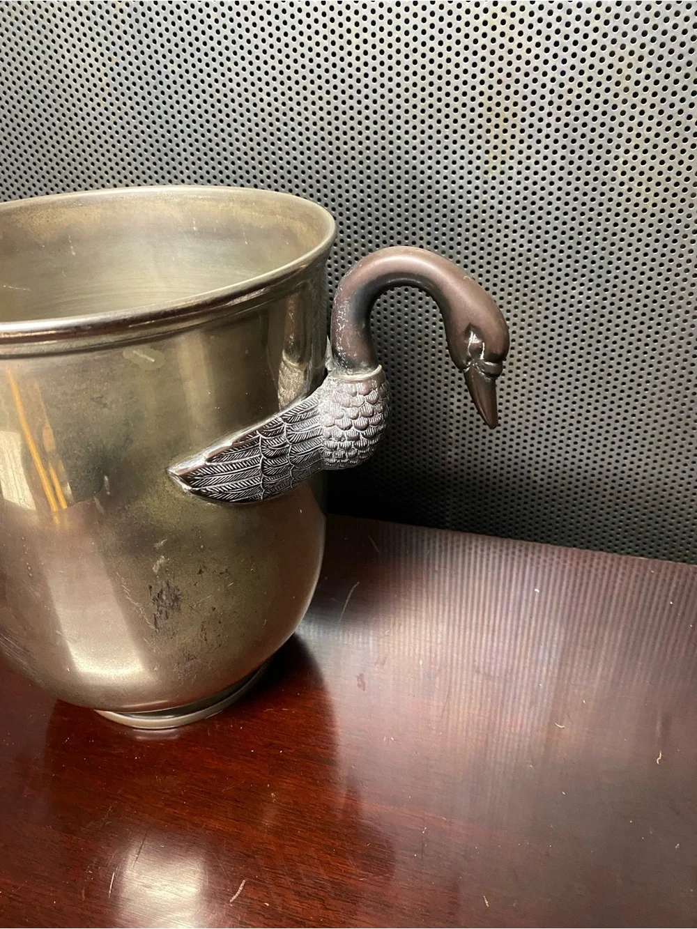 VINTAGE FRENCH REGENCY SWAN NECK ICE BUCKET MCM